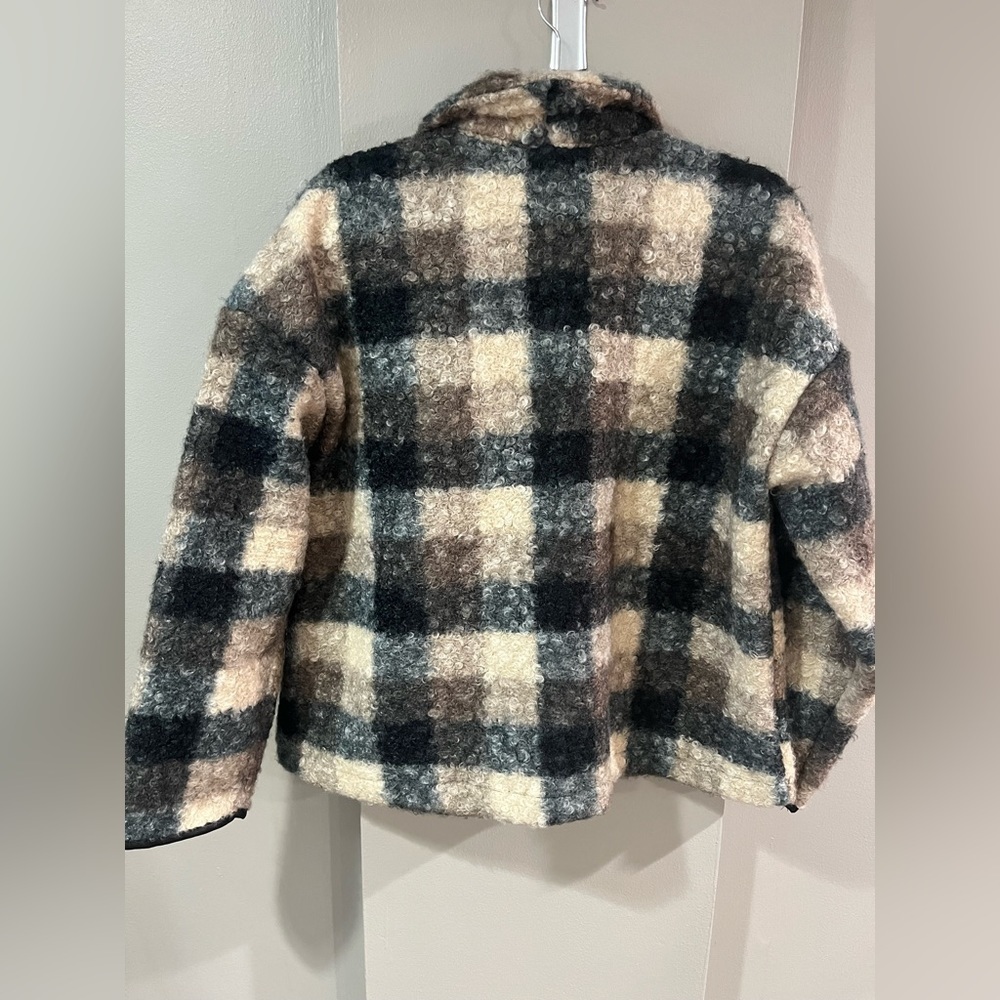 Knox Rose Oversized Fuzzy Shacket Blazer Sweater Size Large - Picture 3 of 9